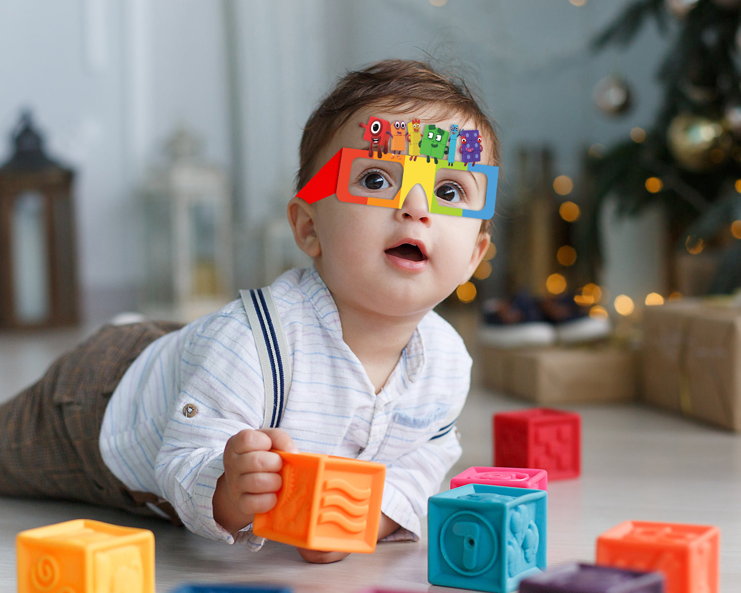 Number Blocks theme Birthday Party glasses