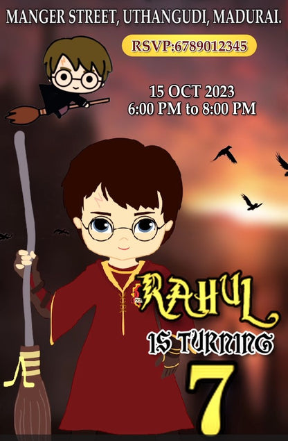 Harry Potter Theme E-Video Invite