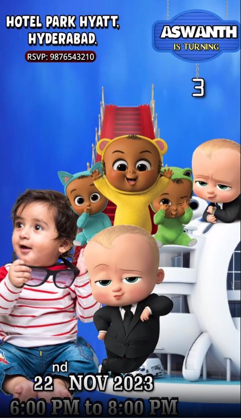 Boss Baby Theme E-Video Invite