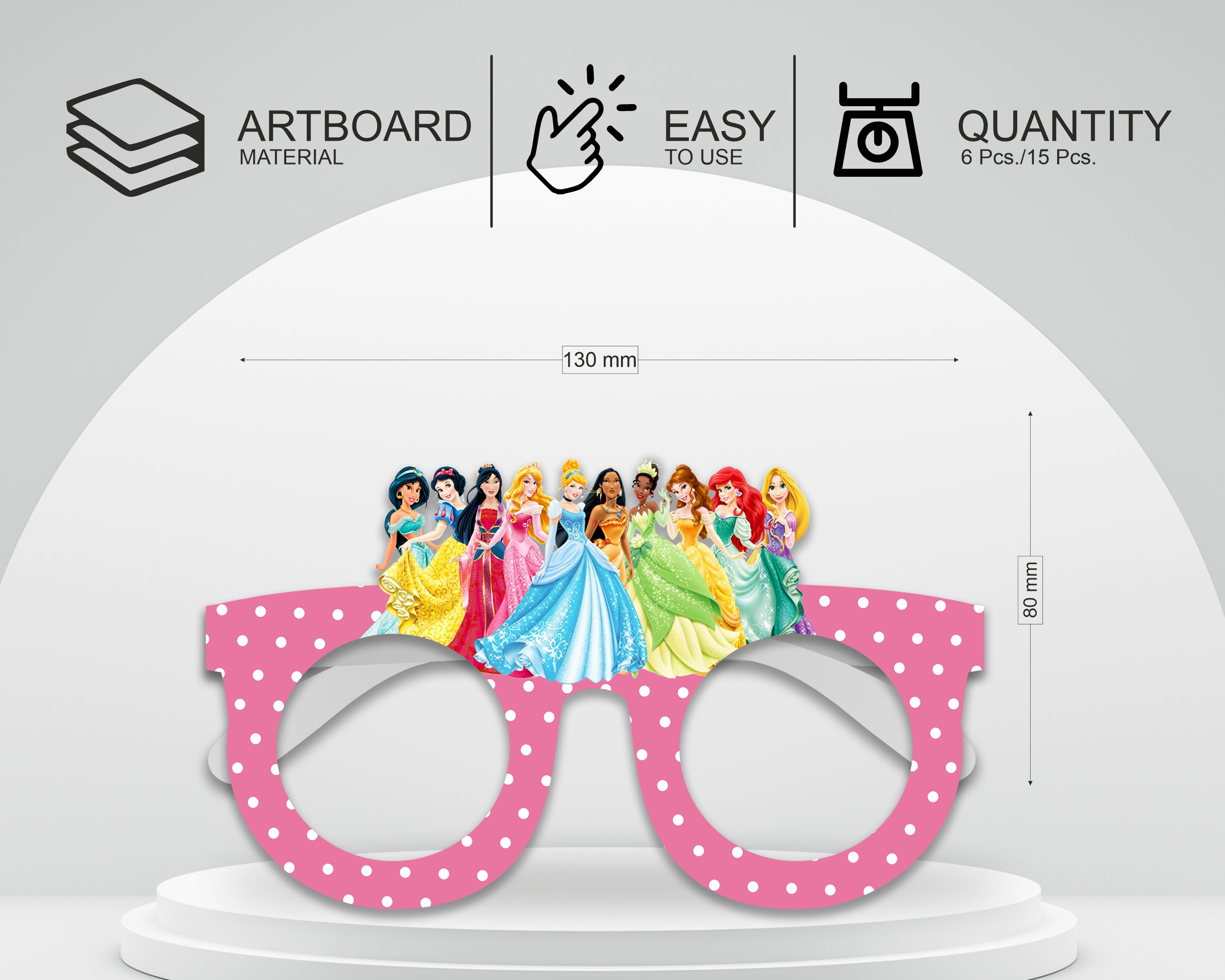 Princess theme Birthday Party glasses