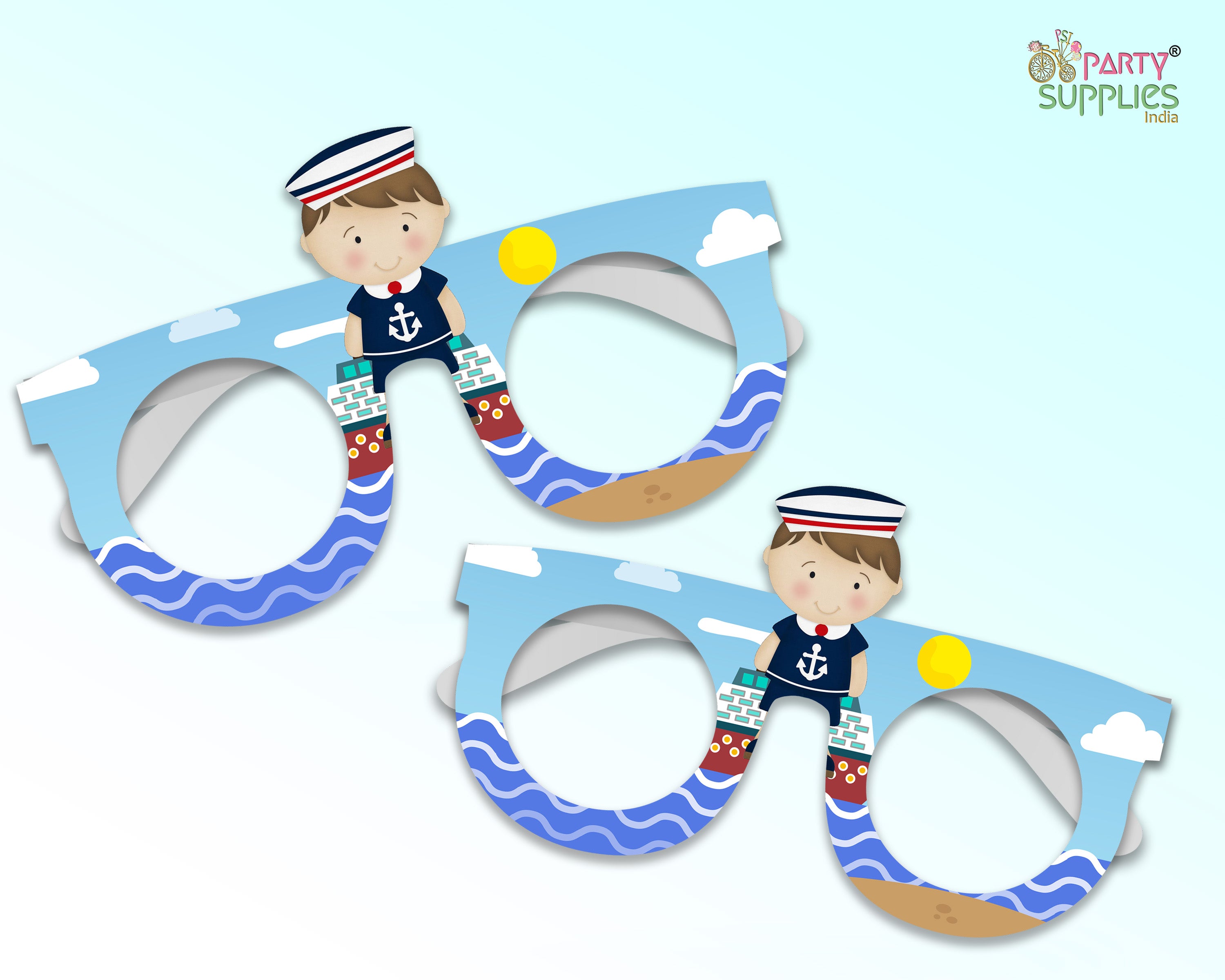 Sailor theme Birthday Party glasses