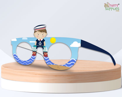 Sailor theme Birthday Party glasses