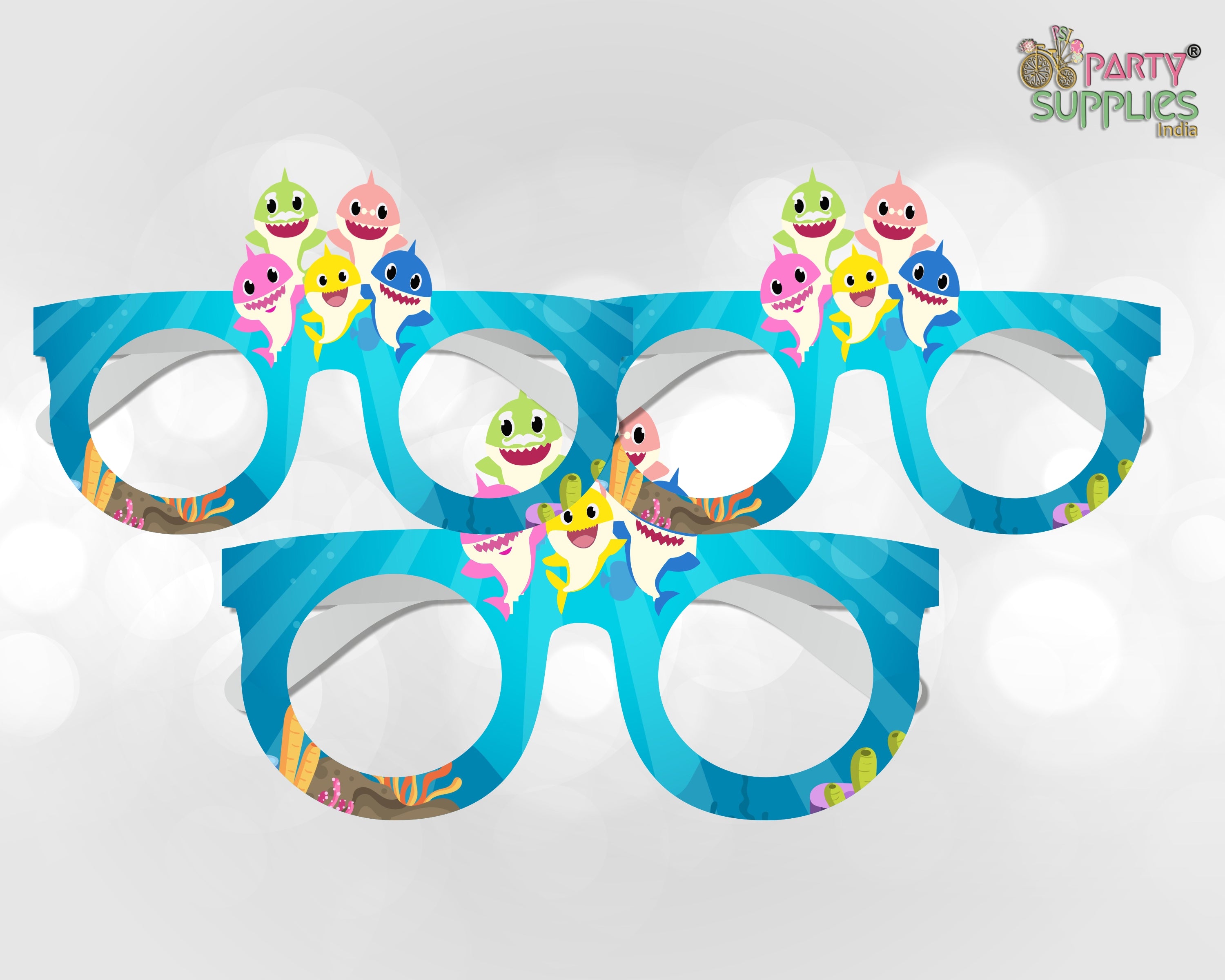 Shark Theme Birthday Party glasses