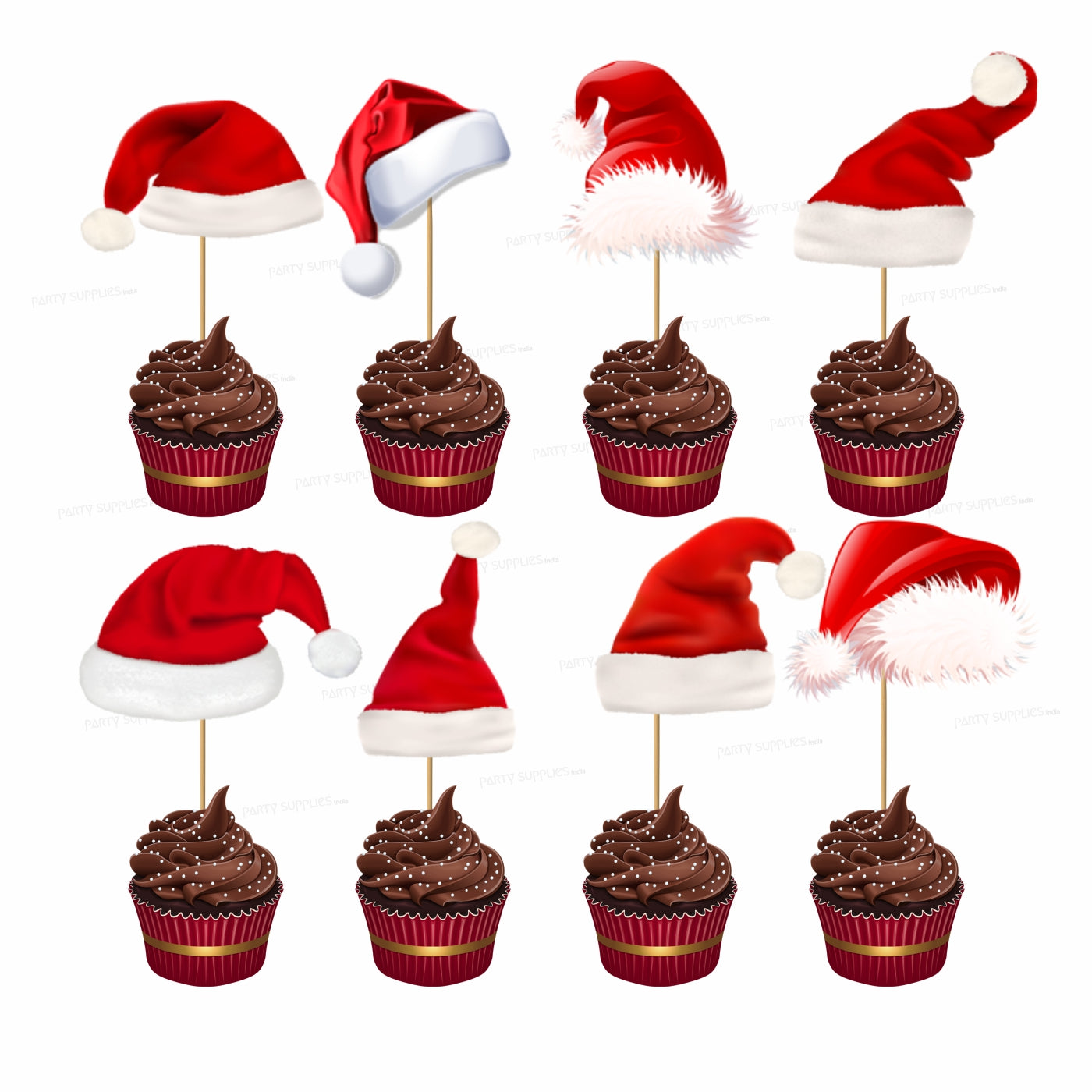 PSI Christmas Theme Cup Cake Topper - 01