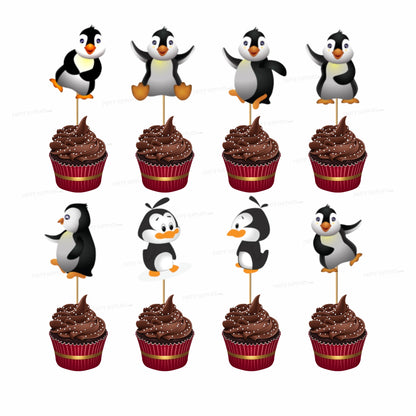 Penguin Theme Cup Cake Topper