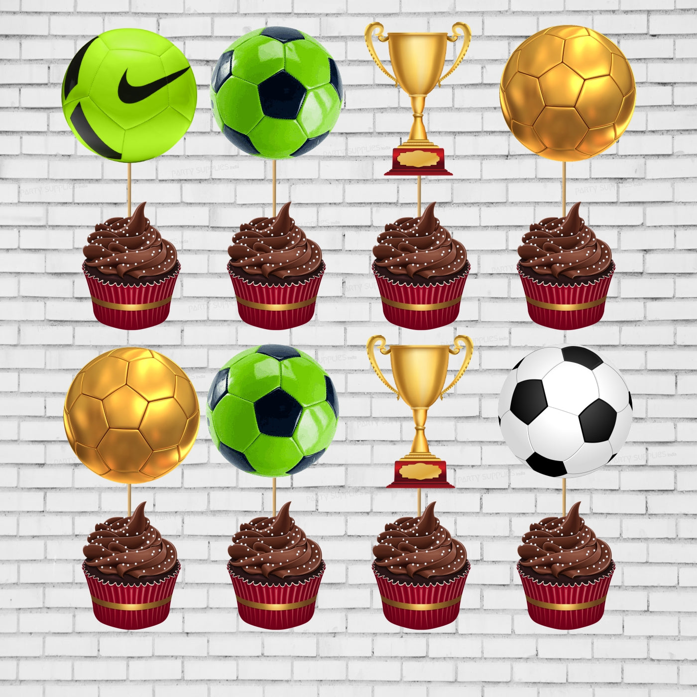 Football Party Decorations - Soccer Cupcake Toppers & Cake Topper With  String Flags Set - Complete Kit For World Cup Theme Parties | Fruugo TR