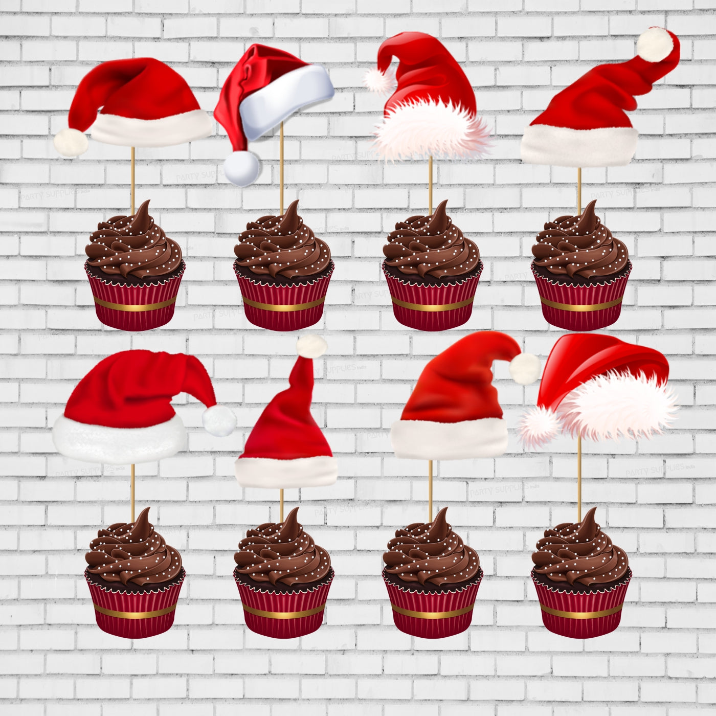 PSI Christmas Theme Cup Cake Topper - 01