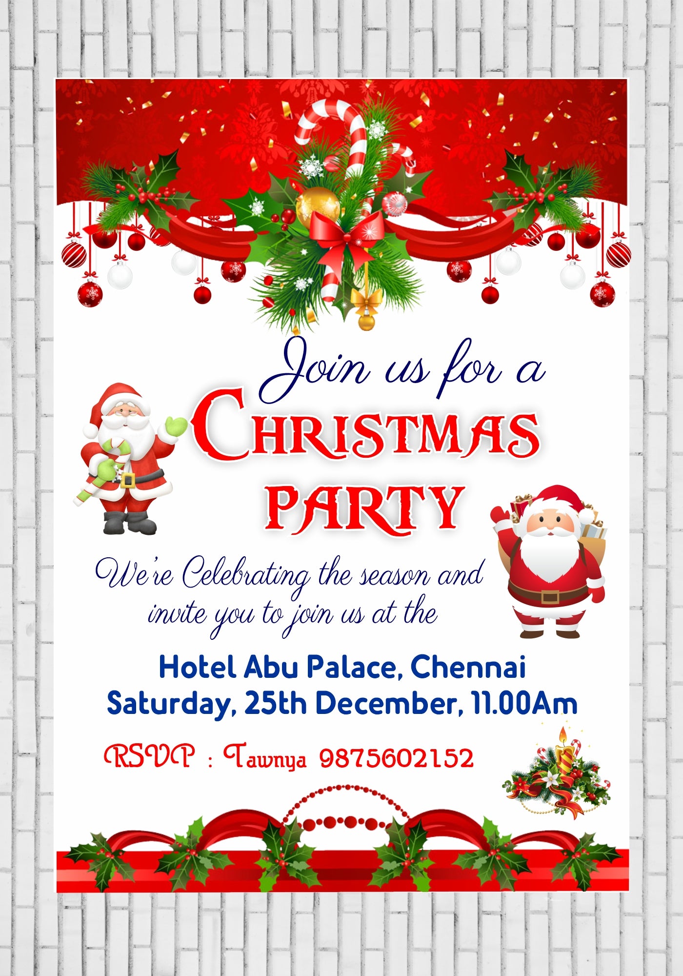 PSI Christmas Theme Invite