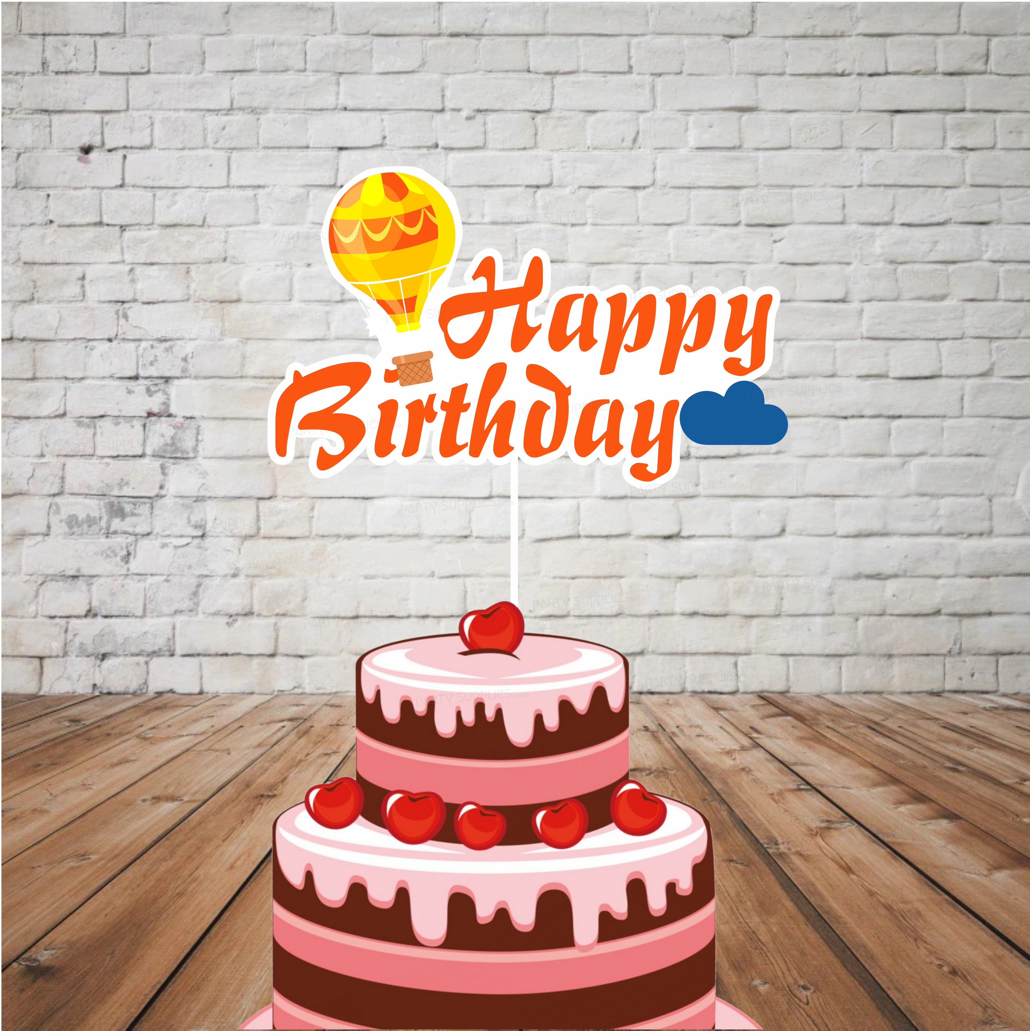 Hot Air Balloon Cake | 1st year Birthday Cake | Small Teddy Bear Cake Topper  – Liliyum Patisserie & Cafe