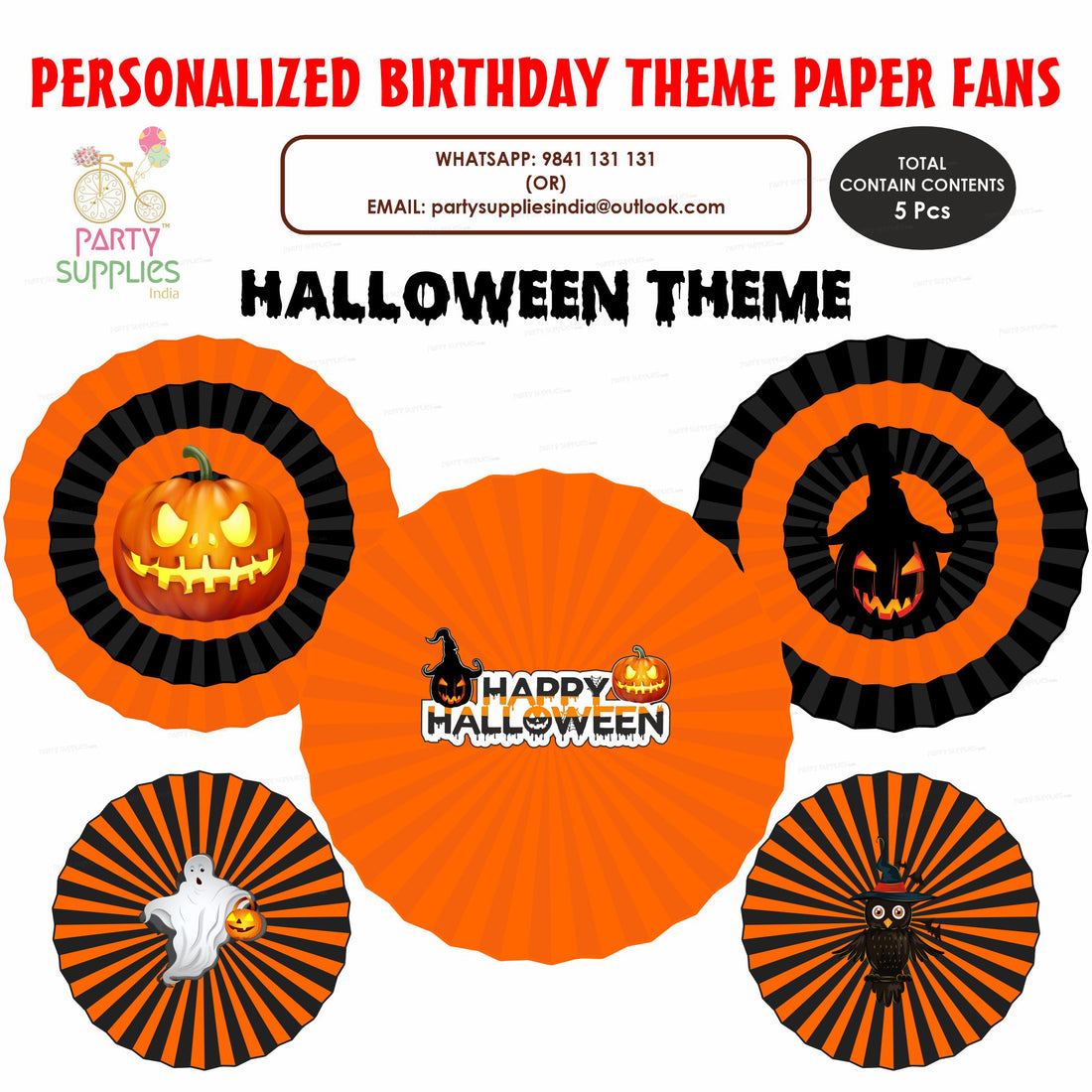 Halloween Theme Paper Fan