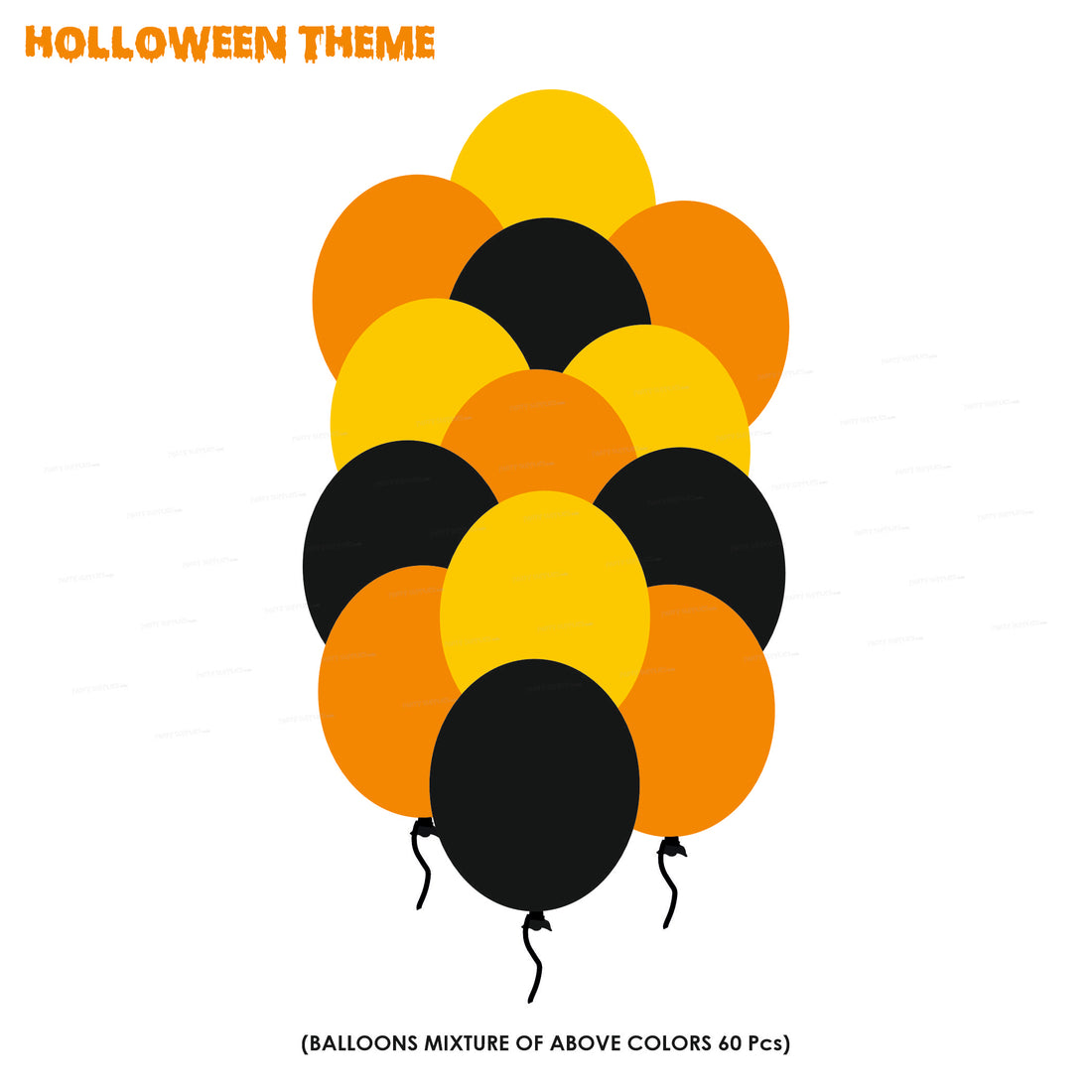 Halloween Theme Colour Balloon 60 Pcs