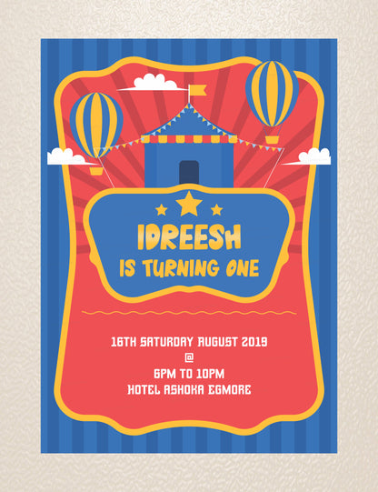 Circus Theme Personalized Invite