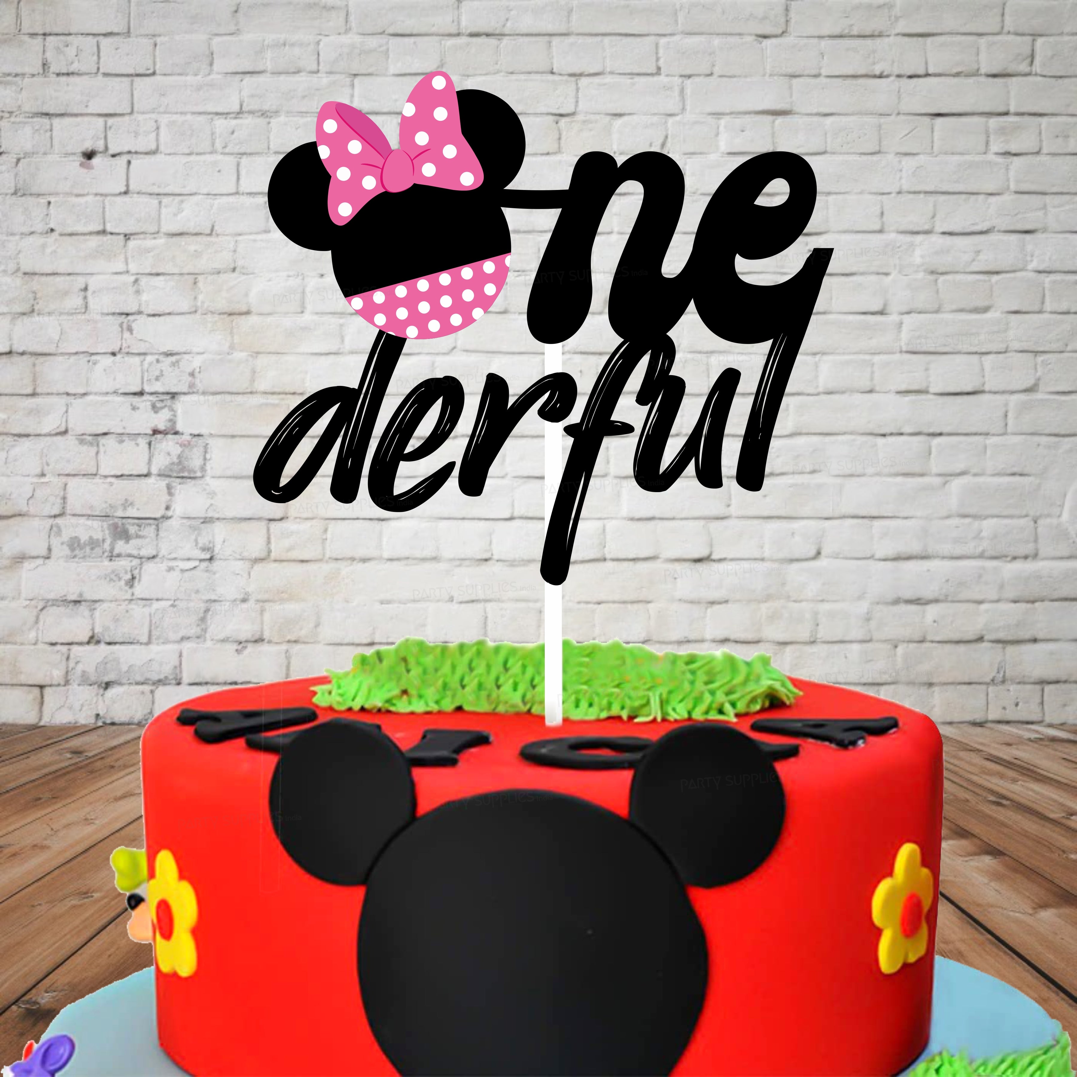 Minnie Mouse Bowtique Theme Cake Topper | Party Supplies India Online