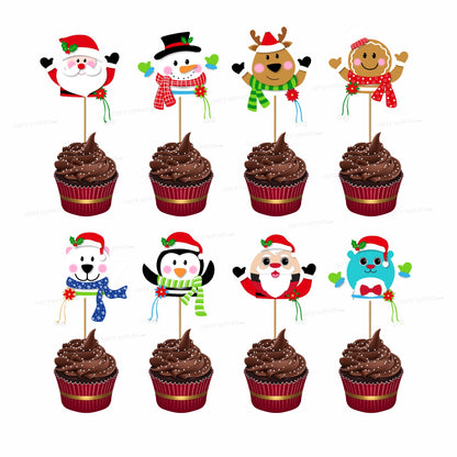 PSI Christmas Theme Cup Cake Topper - 02