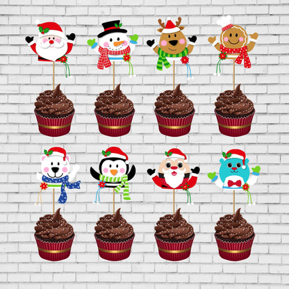 PSI Christmas Theme Cup Cake Topper - 02