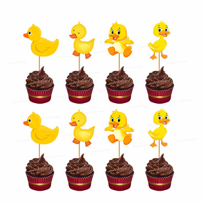 Duck Theme boy Stick Cupcake Topper