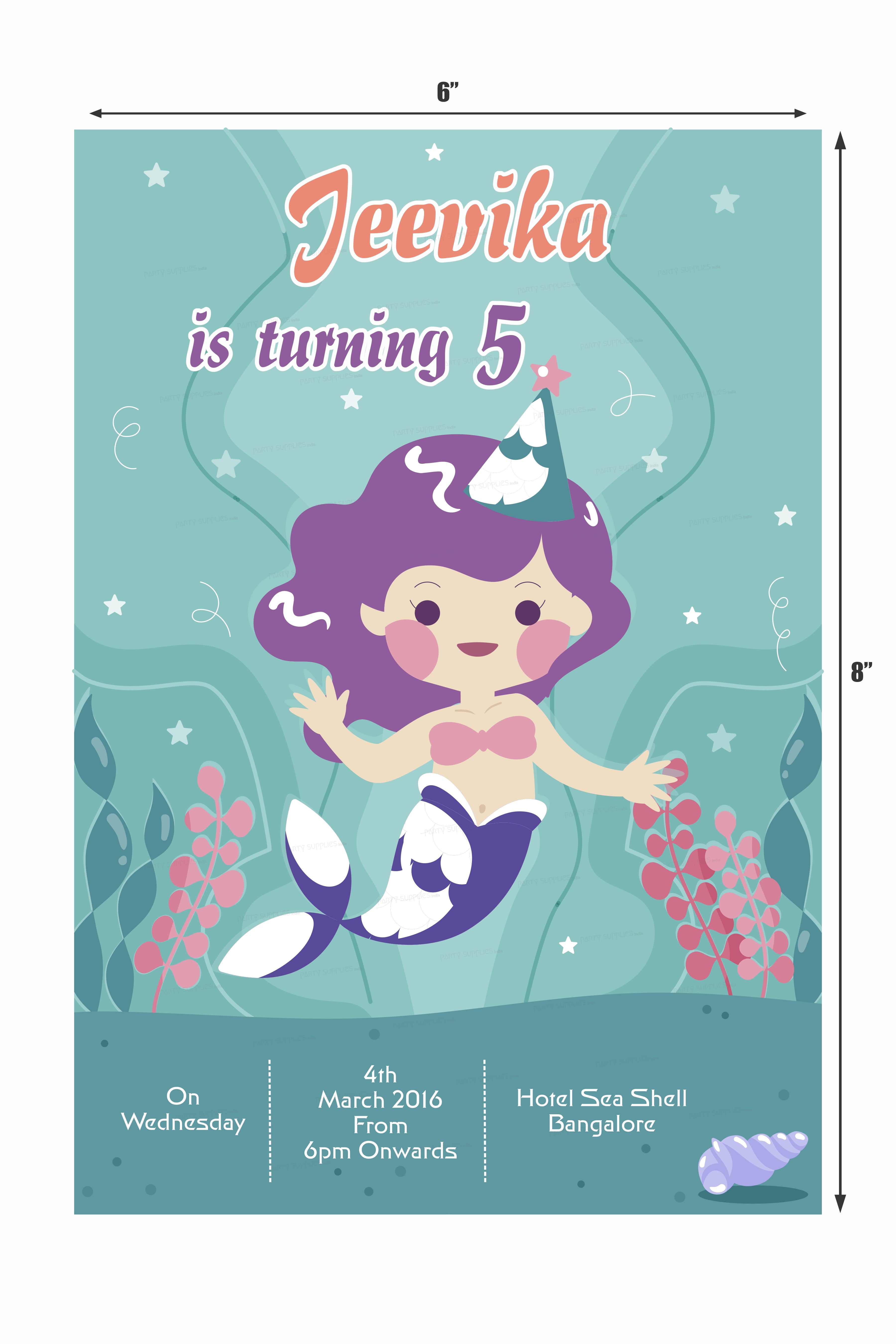 Mermaid cheapest invitations - set of 8