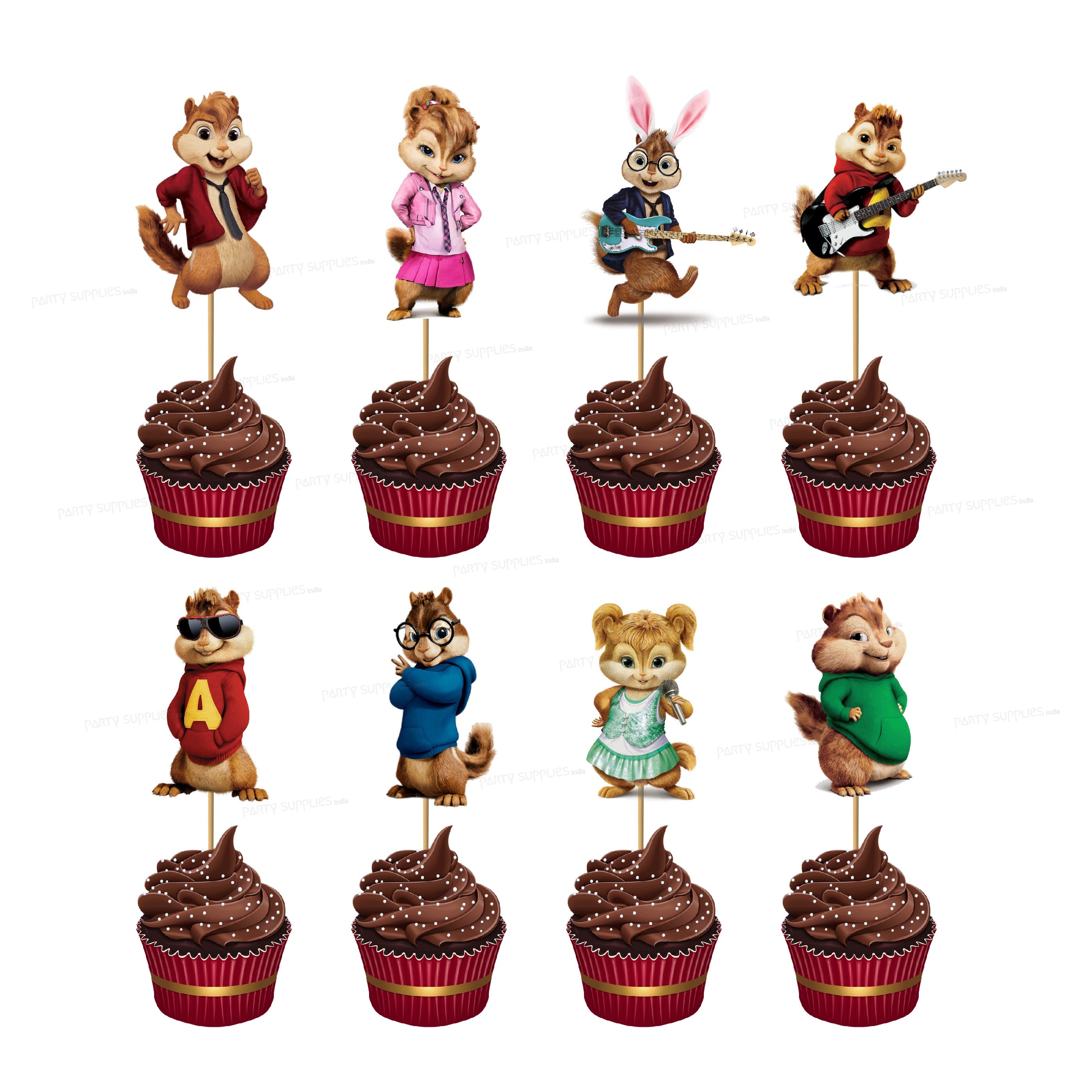 Chip and Dale Happy Birthday 225-B170 Cake Topper | JB Cookie Cutters