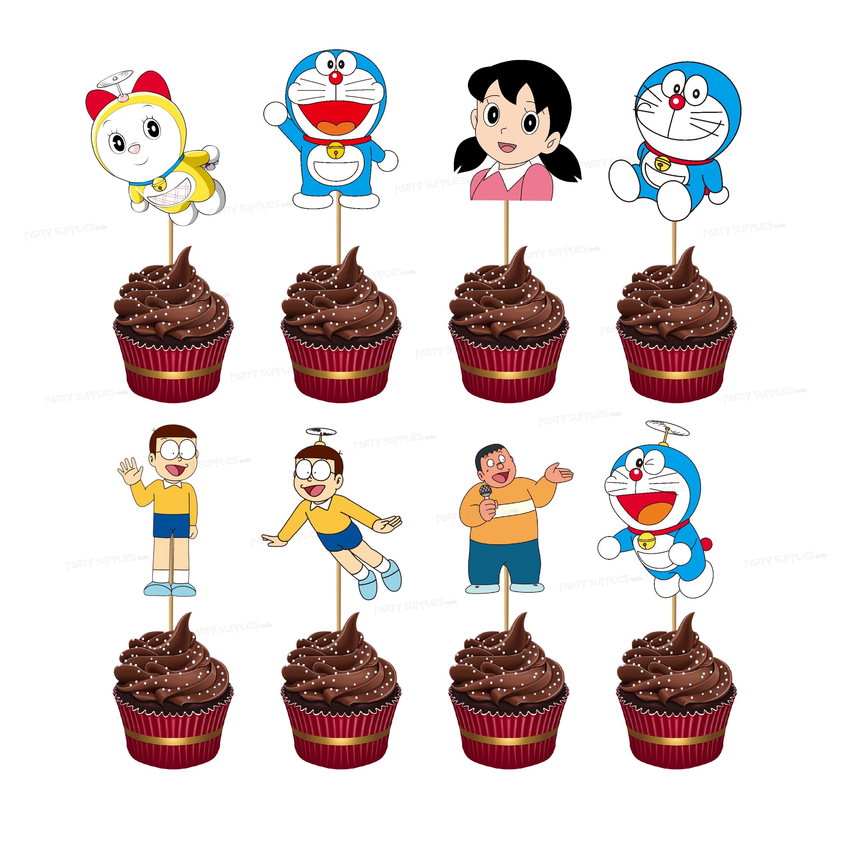 6pcs/lot Doraemon Cake Decoration Doraemon Dorami PVC Action - Etsy