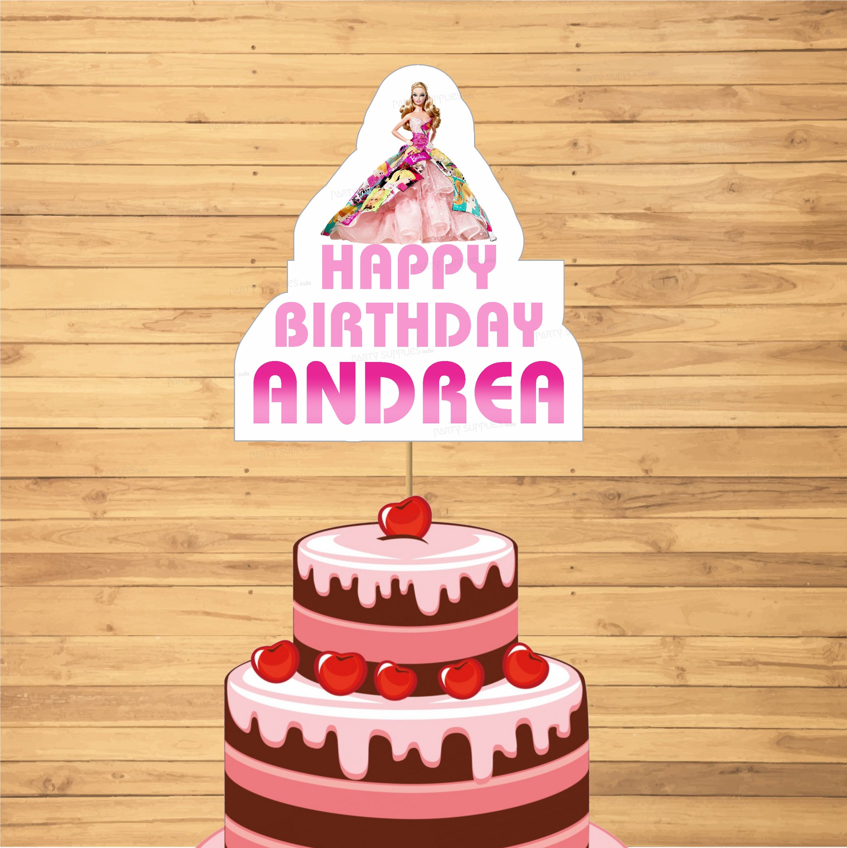 Barbie Cake Topper Personalised Kids Birthday Party Decoration Cut Card |  eBay