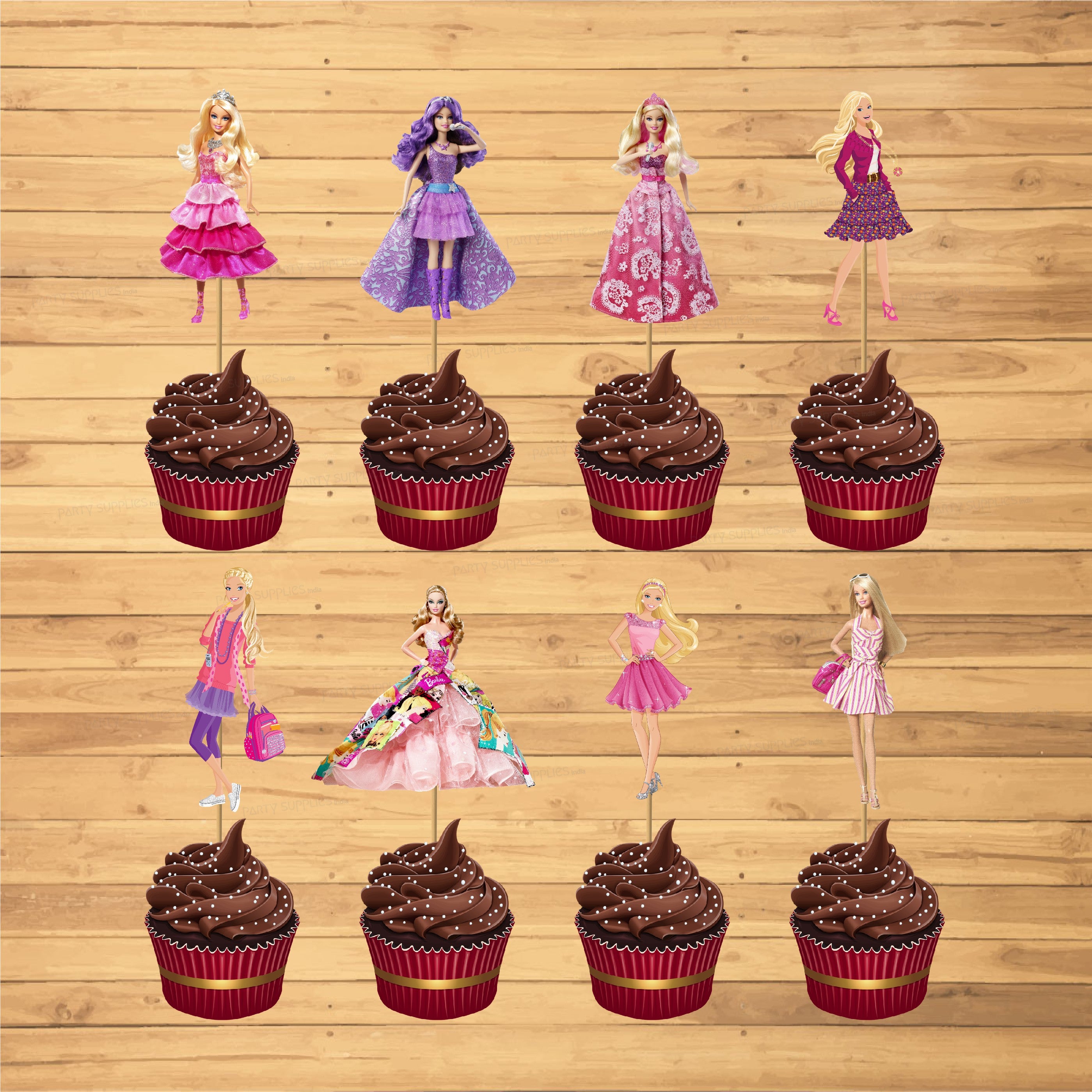 Barbie Cake with 12 Cupcakes, Food & Drinks, Homemade Bakes on Carousell