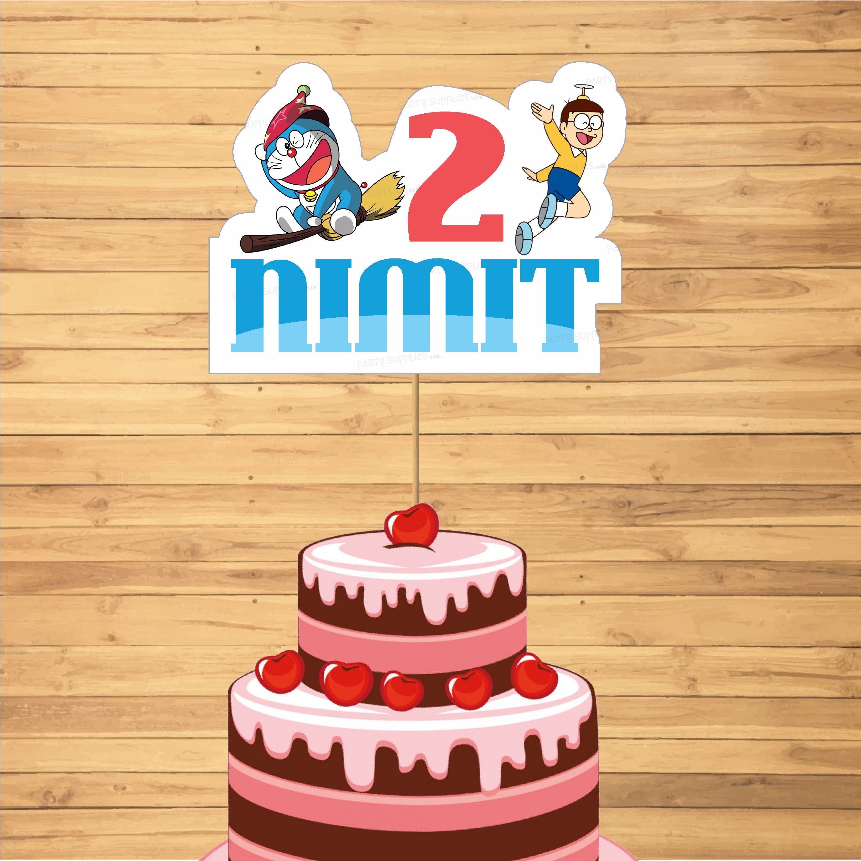 PSI Doraemon Theme Cake Topper | Personalized Party Supplies Online