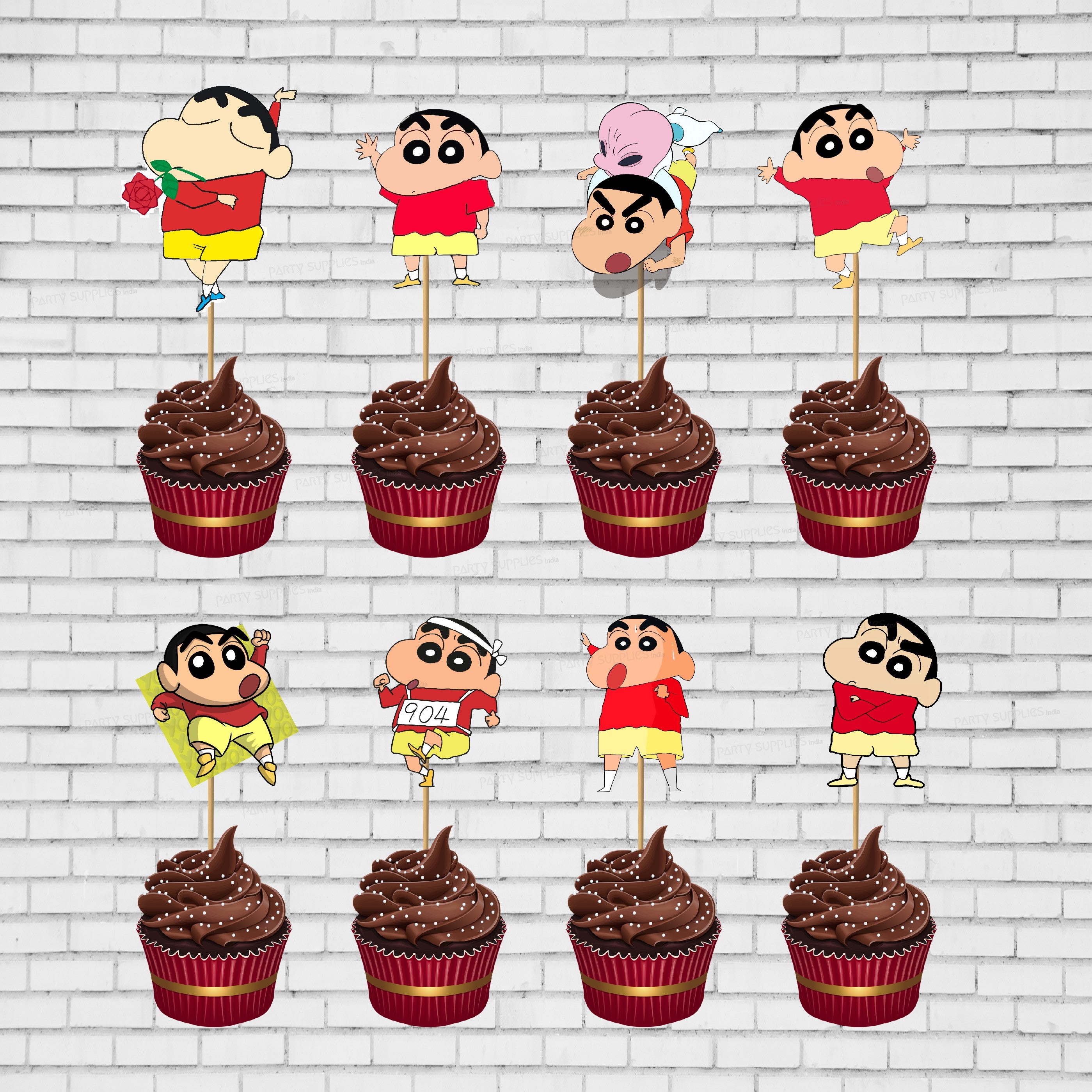 Suruchi Strokes Shin Chan Theme Birthday Decoration (Customized Cake  Topper) : Amazon.in: Toys & Games