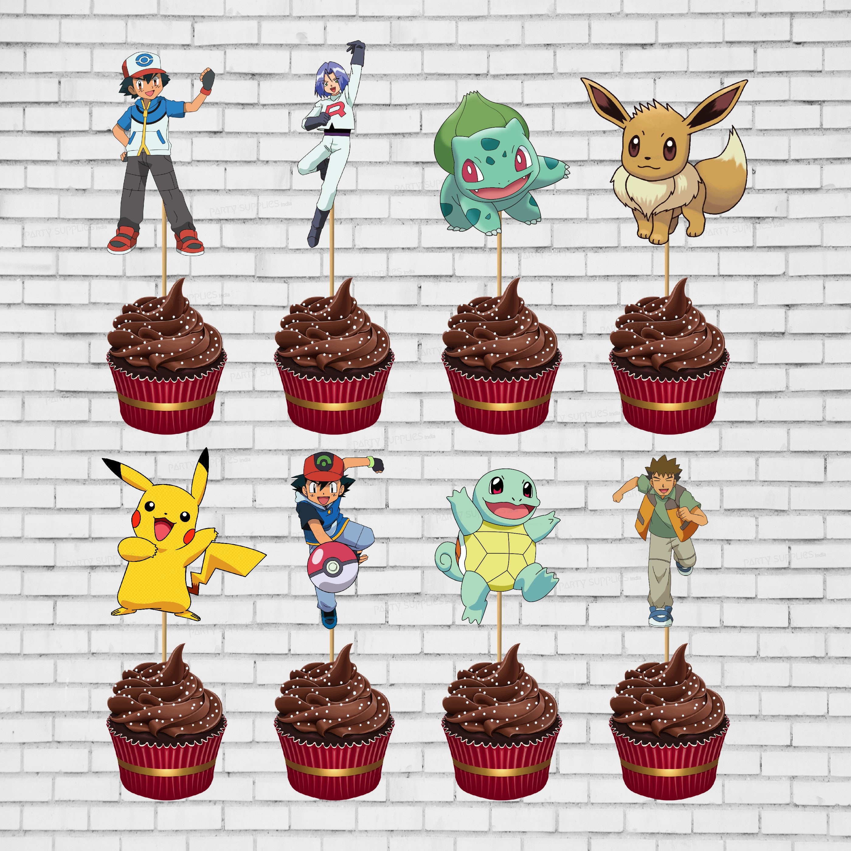 Pokemon Customized  Theme Cup Cake Topper