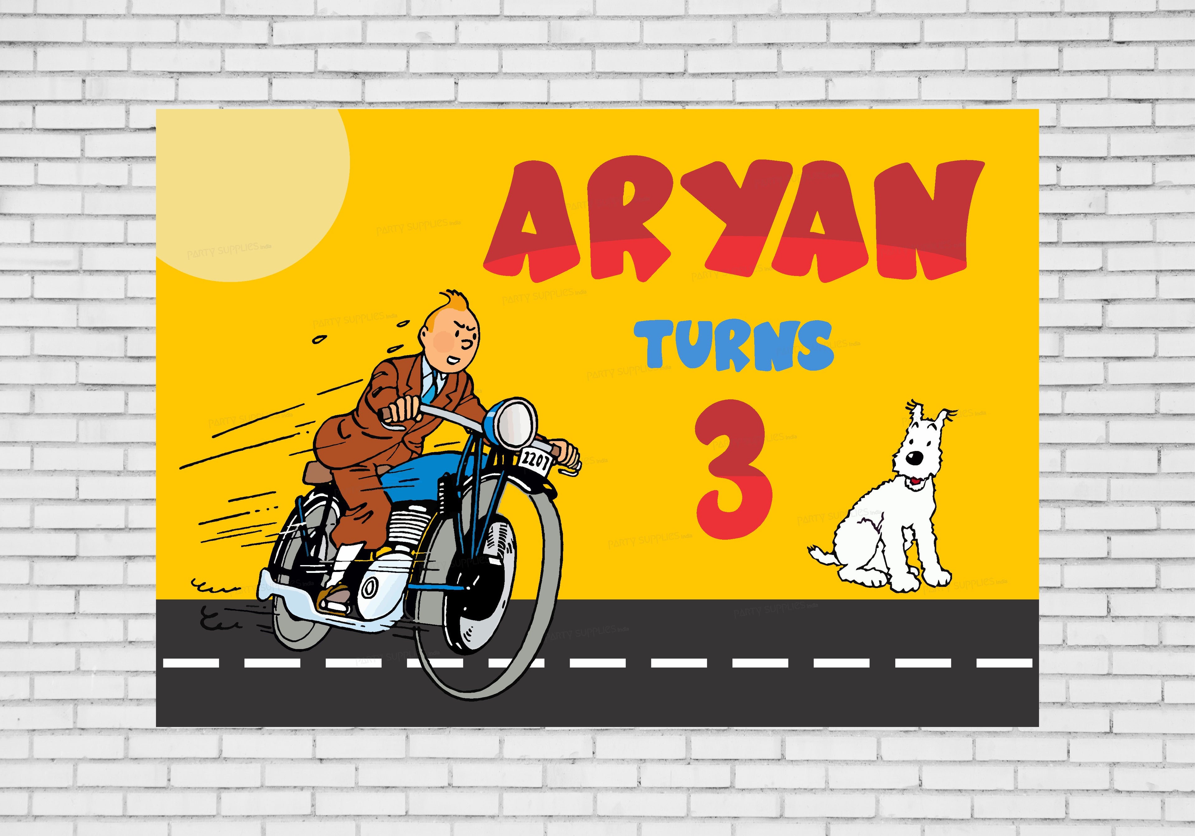 Tintin Theme Personalized Backdrop