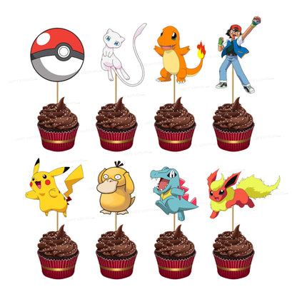 Pokemon Personalized  Theme Cup Cake Topper