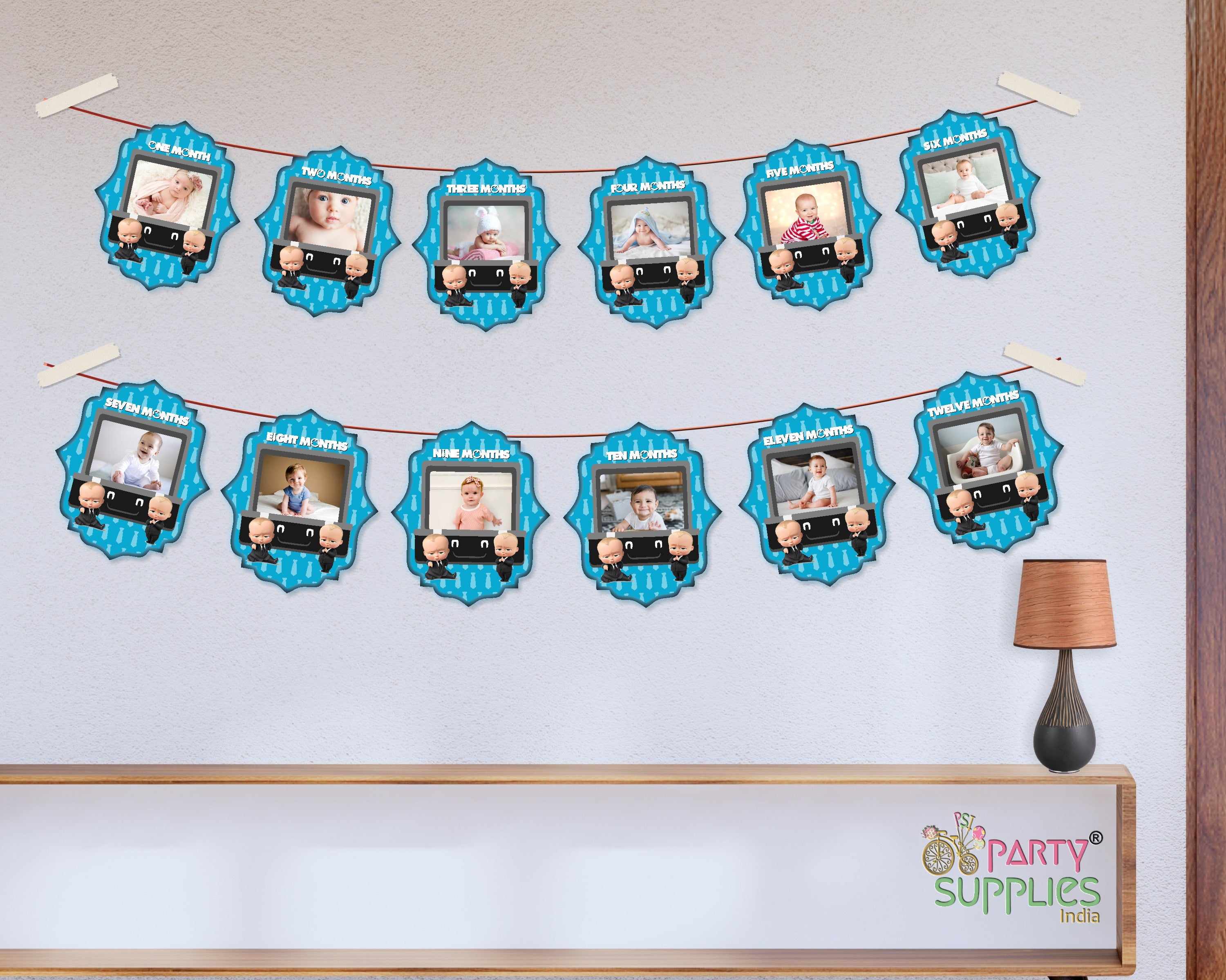 Boss Baby Theme 12 Months Photo Banner