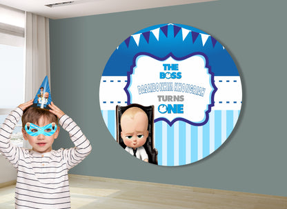 Boss Baby Theme Personalized  Round Backdrop