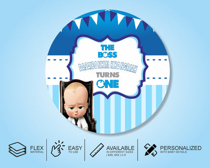 Boss Baby Theme Personalized  Round Backdrop