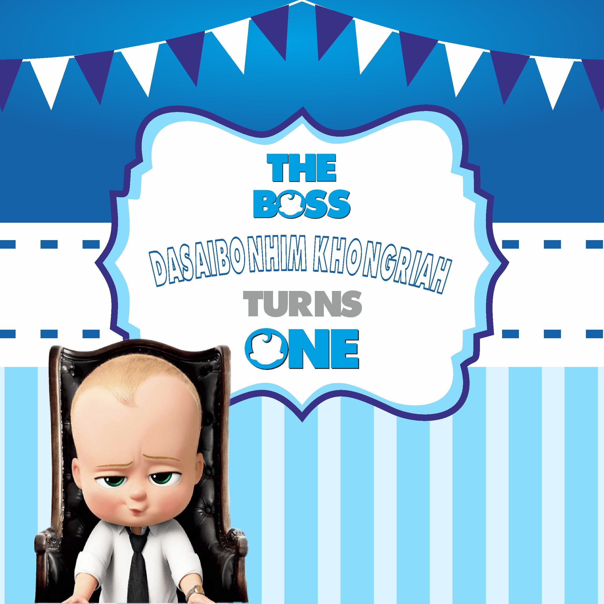 Boss Baby Theme Personalized Square Backdrop | Customized party – Party ...