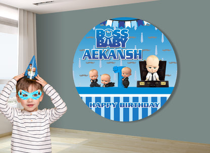 Boss Baby Theme Round Backdrop