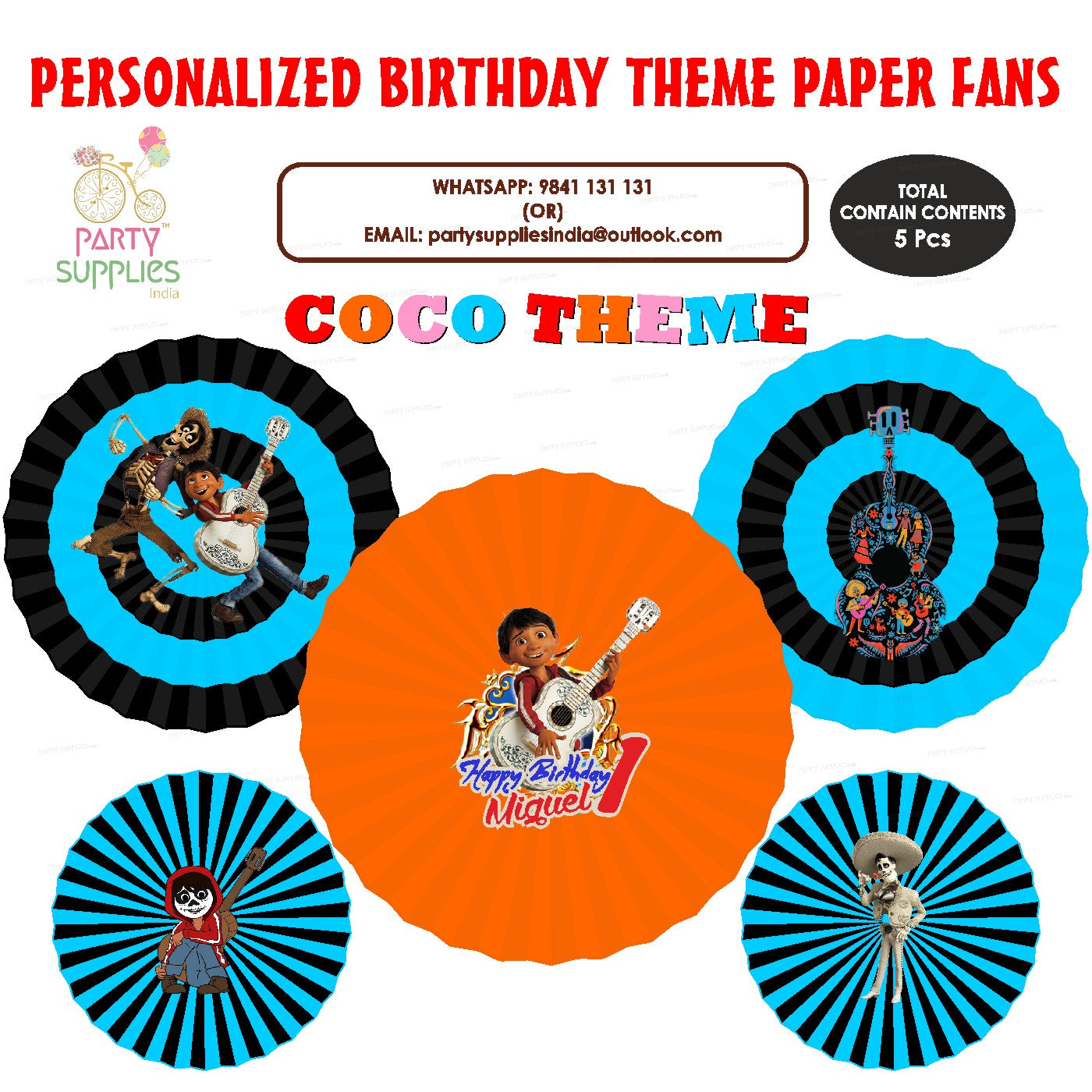 Coco Theme Paper Fan