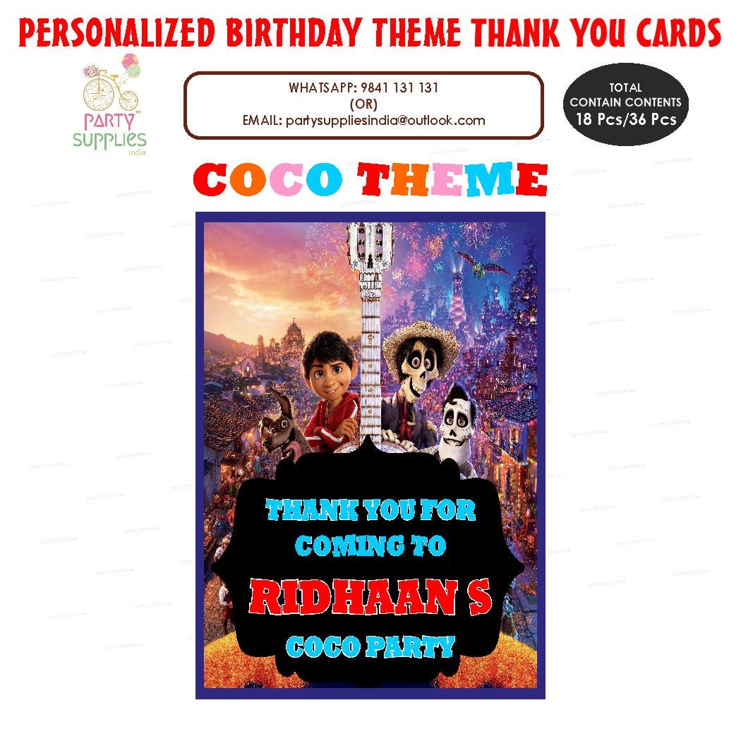 Coco Theme Thank You Card