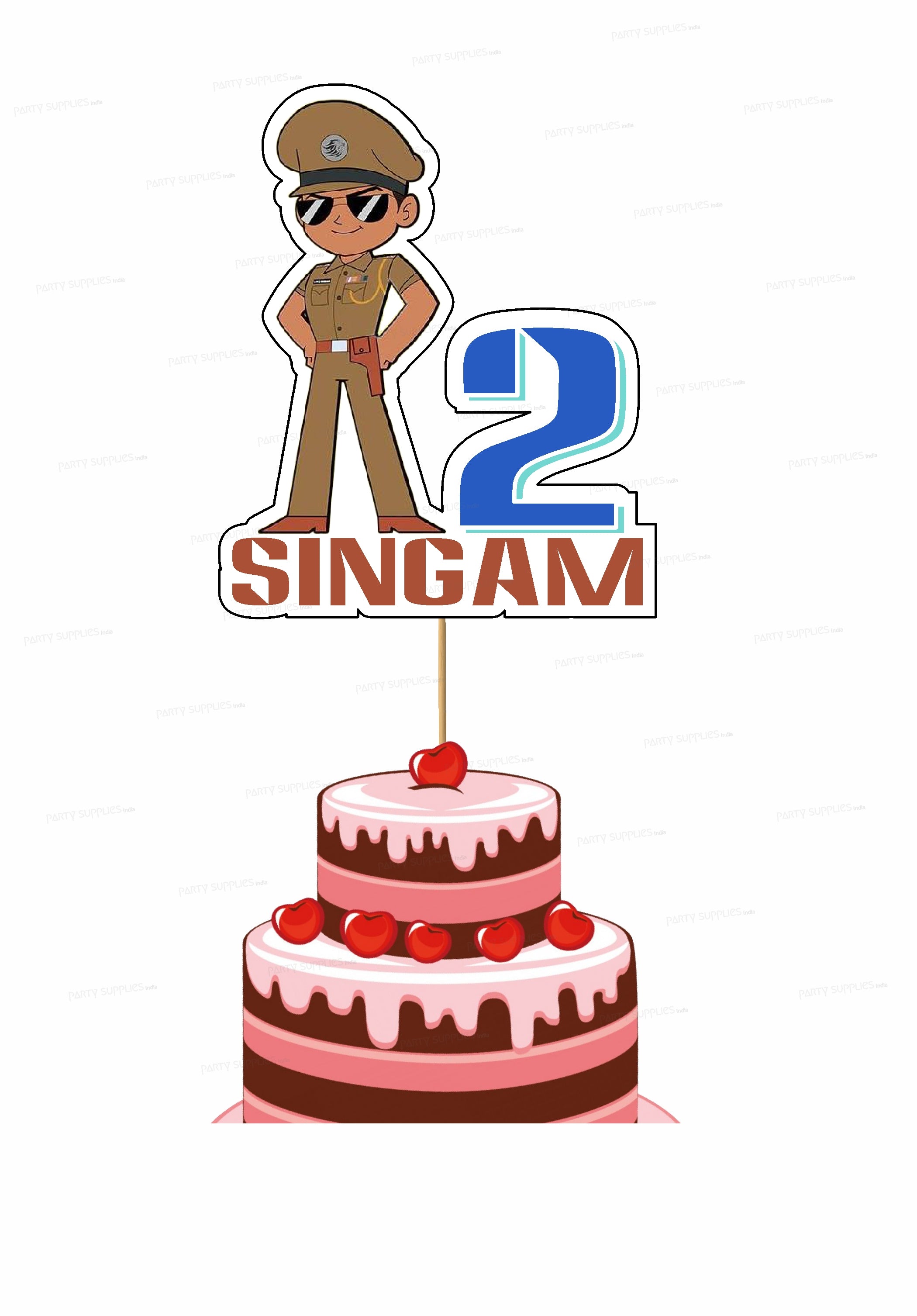 Send little singham cartoon animated chocolate flavor photo cake online by  GiftJaipur in Rajasthan