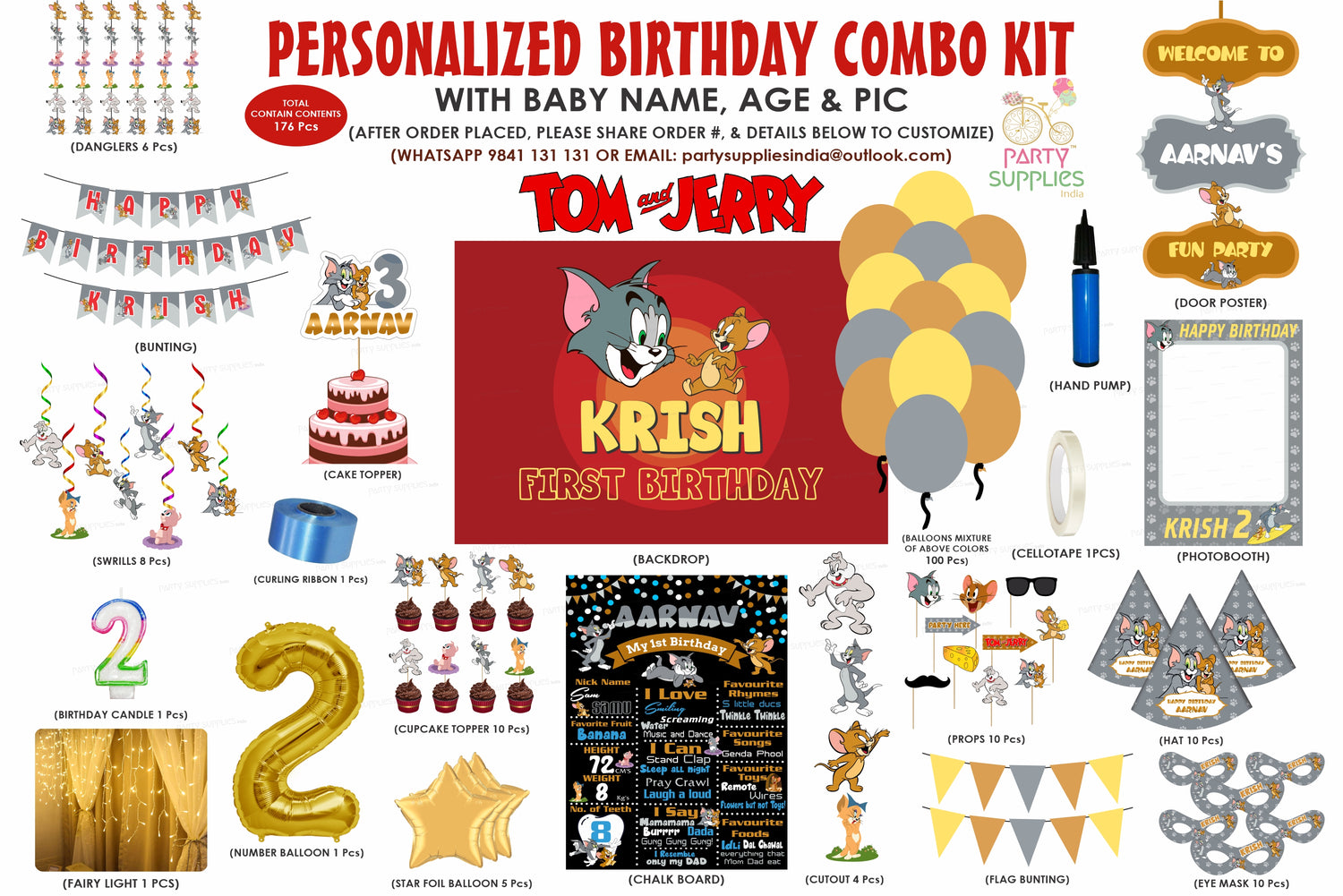 Tom & Jerry Theme Premium Kit  Birthday Party Decorations Online – Party  Supplies India