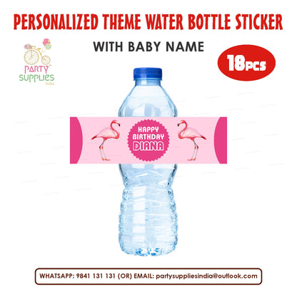 Flamingo Theme Water Bottle Sticker