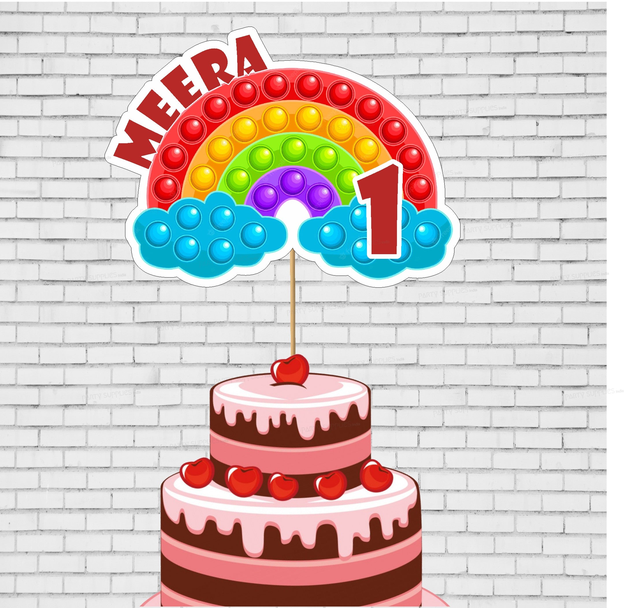 Download Now Wren's Personalized Pastel Rainbow & Unicorn Topper – Lively  Decor & Joy