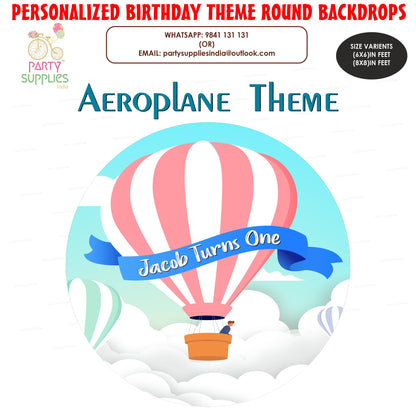 Aeroplane Theme Round Backdrop