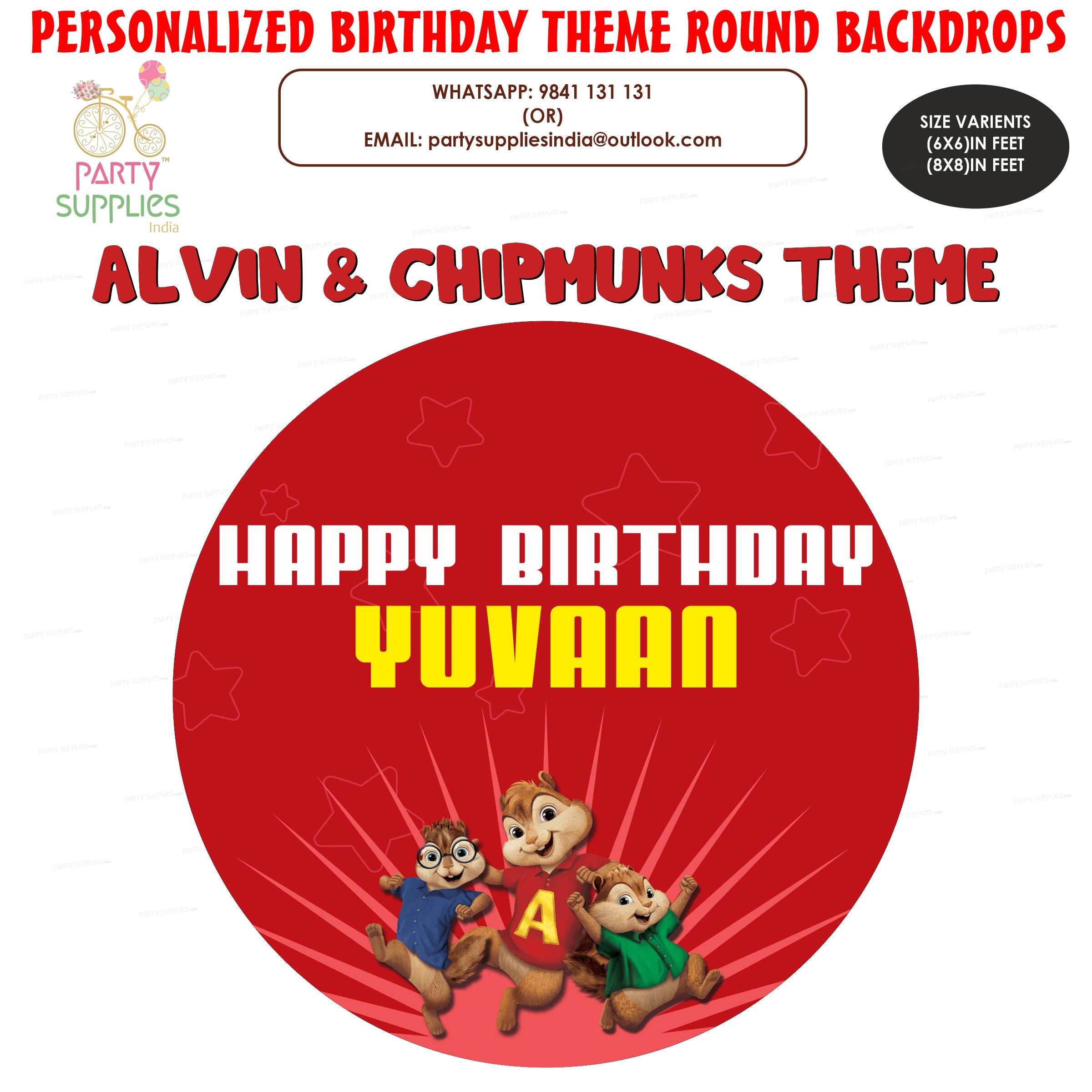 Alvin and Chipmunks Theme Premium Round Backdrop