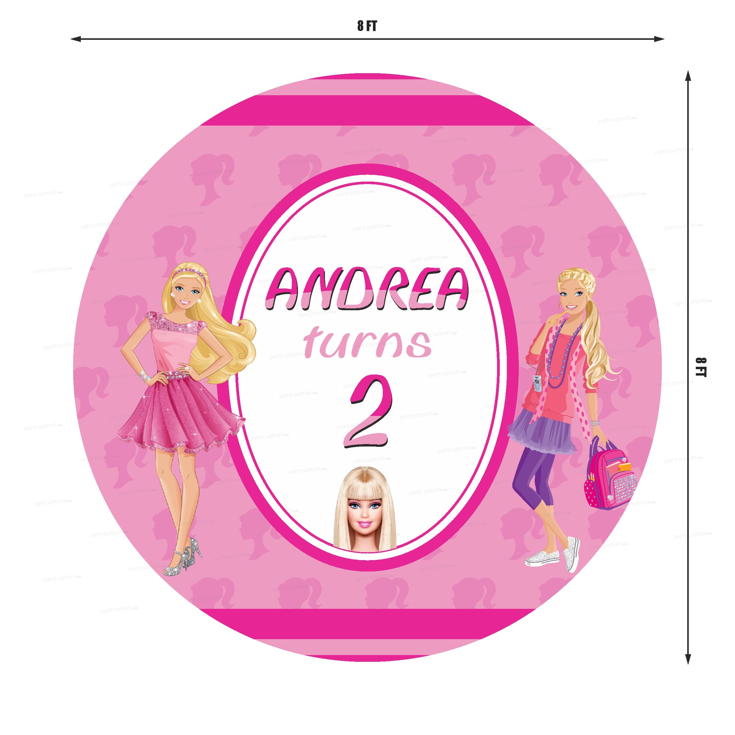 Barbie Personalized Theme Backdrop