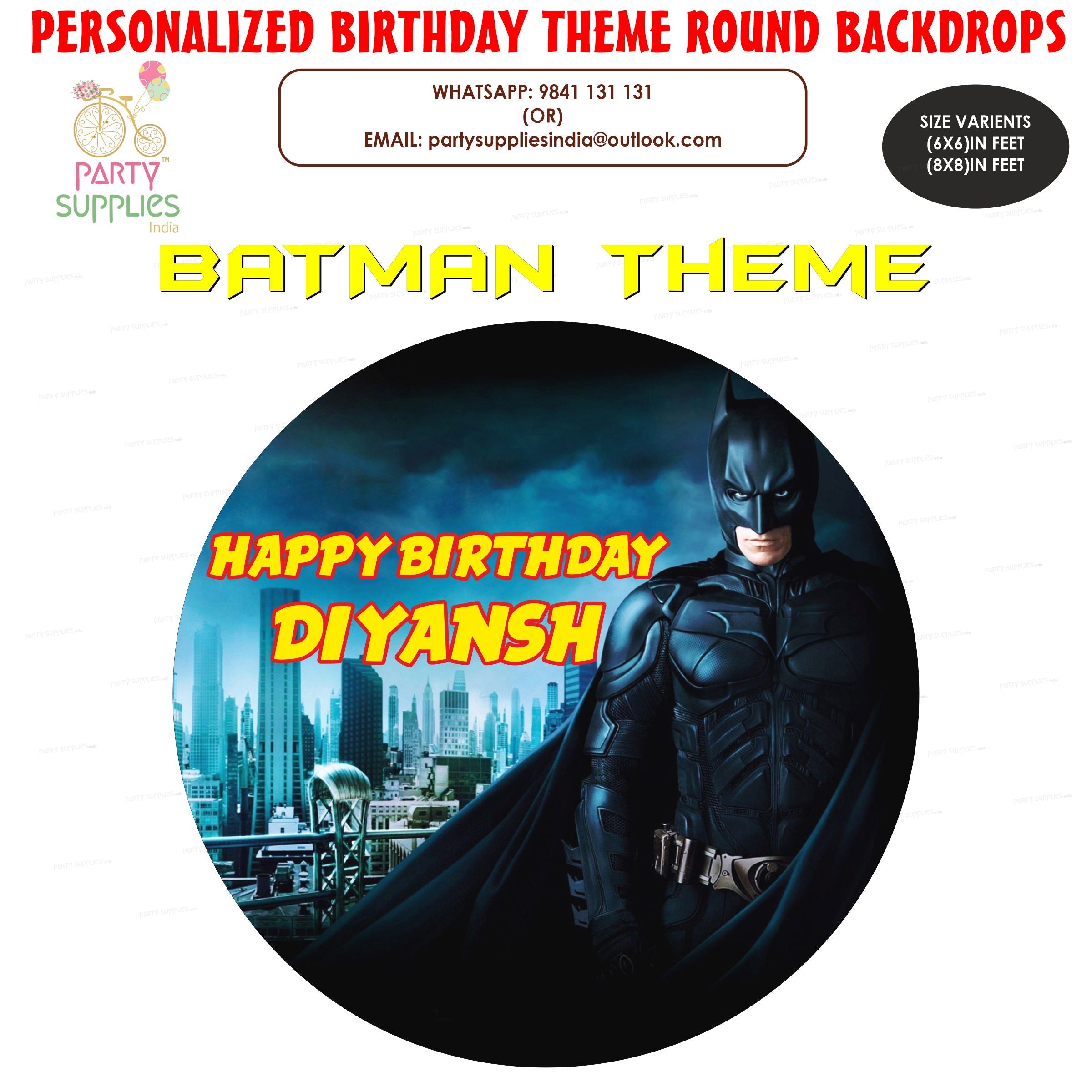 Batman Theme Round Backdrop