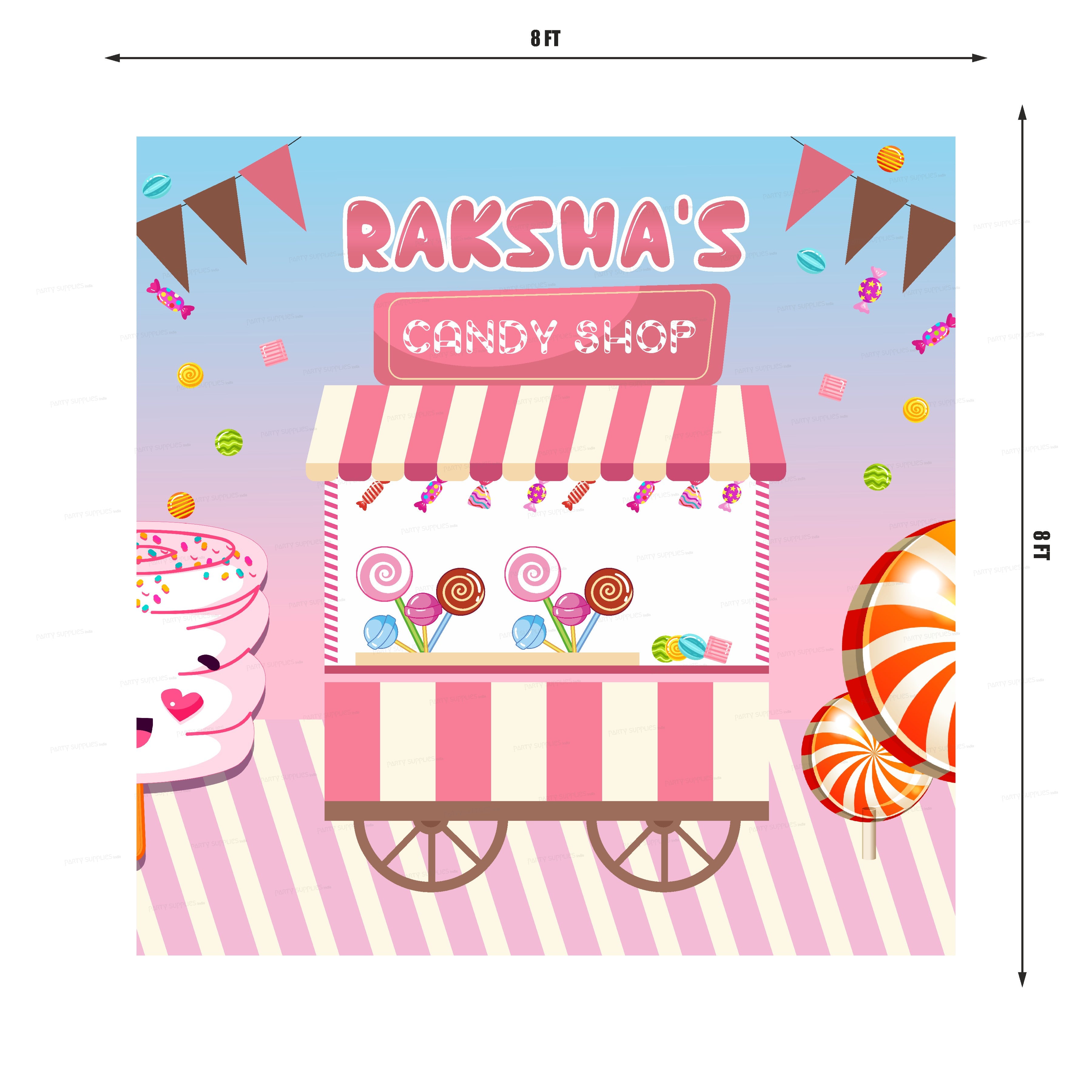 Candy Shop Theme Square Backdrop