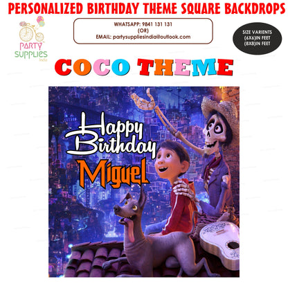 Coco Theme Customized Square Backdrop