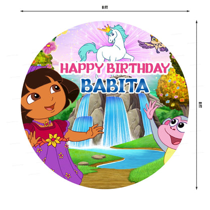 Dora Theme Personalized Backdrop