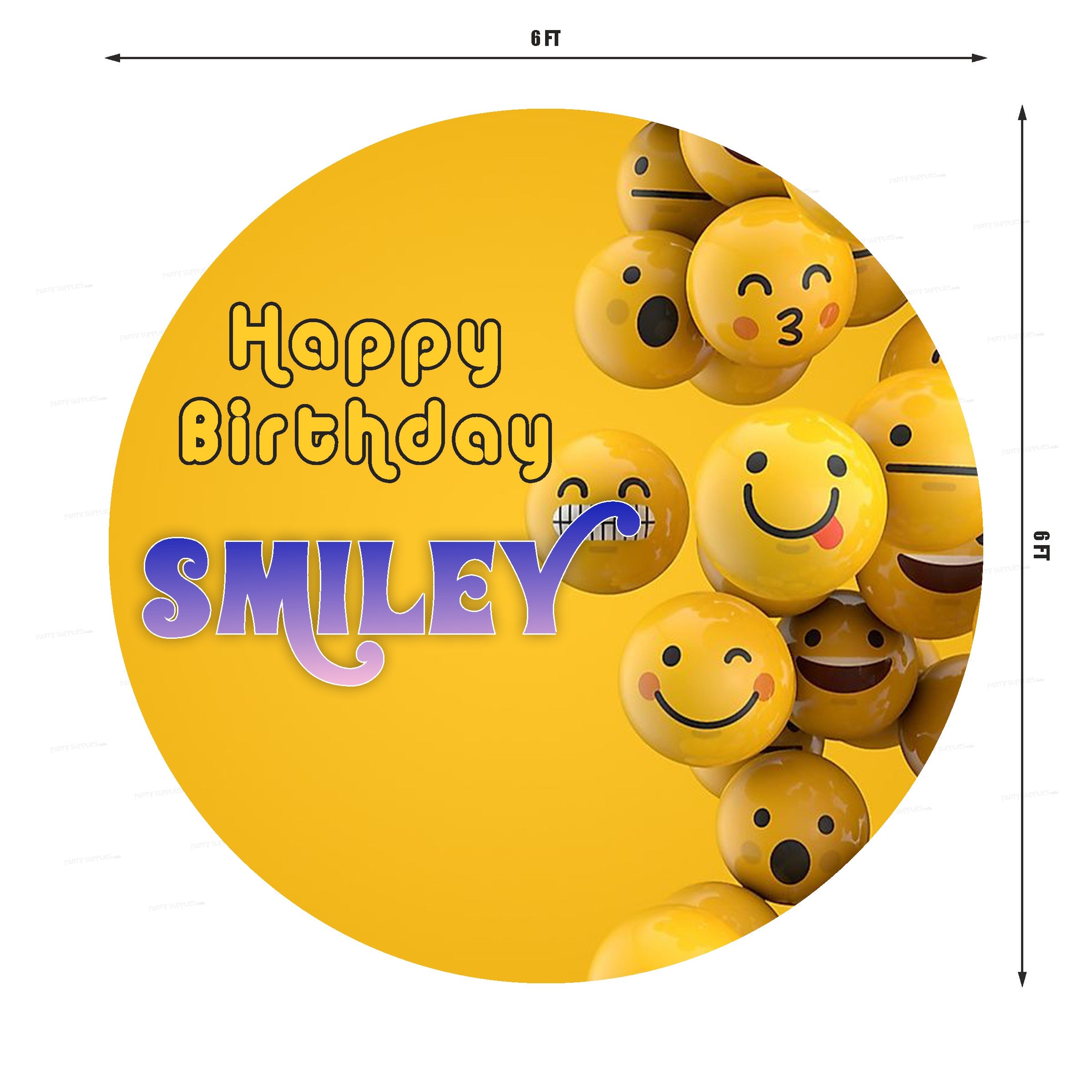 Emoji Theme Round Customized Backdrop