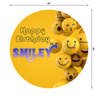 Emoji Theme Round Customized Backdrop